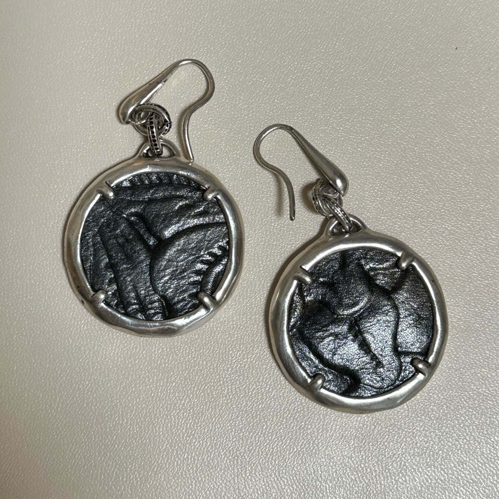 Patricia Nash Elena Silver Leather Earrings